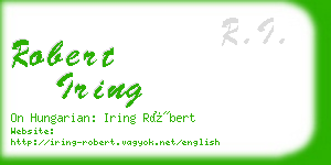 robert iring business card
